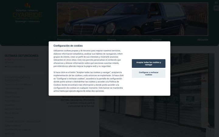 Screenshot of funerariaoyarbide.com