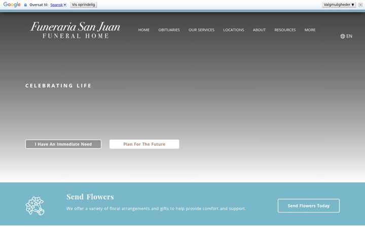 Screenshot of funerariasanjuan.com