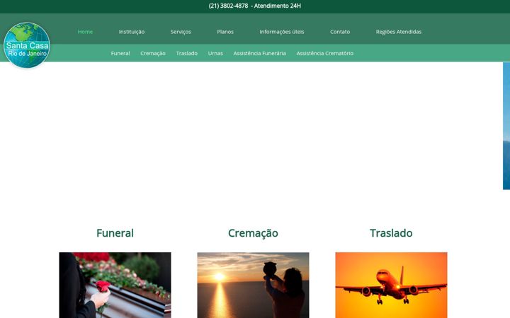 Snimka zaslona za funerariasantacasarj.com.br