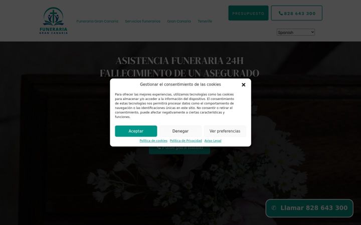 Screenshot of funerariaslaspalmas.com