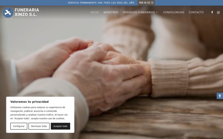 Screenshot of funerariaxinzo.com
