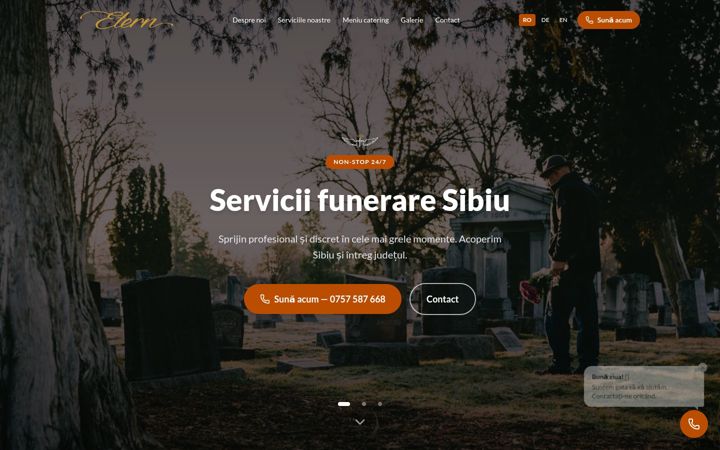 Screenshot of funerariieternsibiu.ro