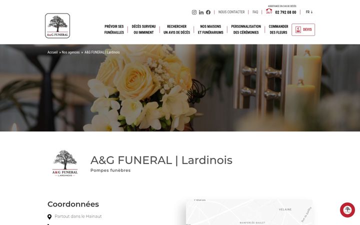 Screenshot του funerarium-lardinois.be