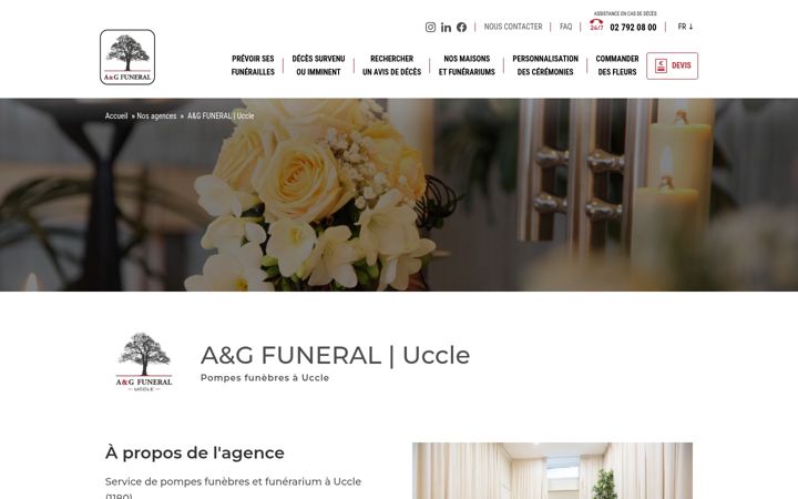Screenshot του funerarium-uccle.be