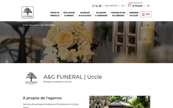 Screenshot of funerarium-uccle.com