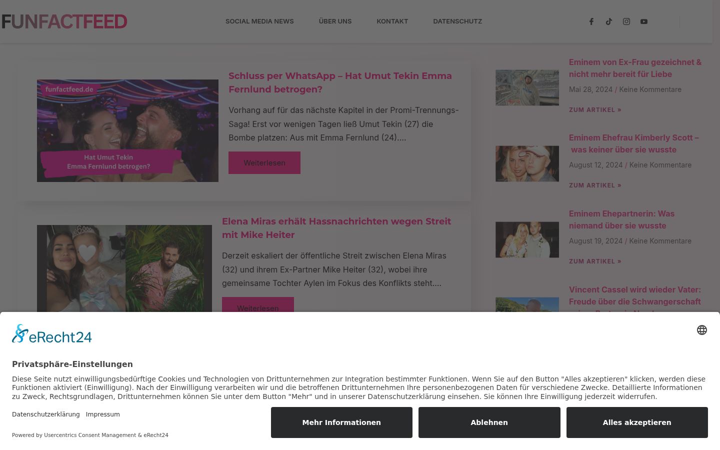 Screenshot of the consent banner shown before any interaction