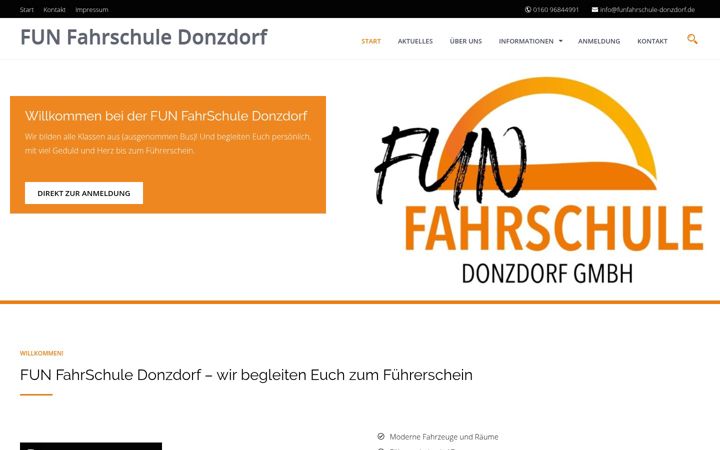 Screenshot of funfahrschule-donzdorf.de