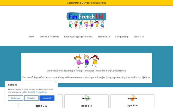 Screenshot of funfrenchltd.co.uk