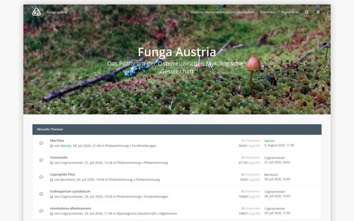 Screenshot of funga-austria.univie.ac.at