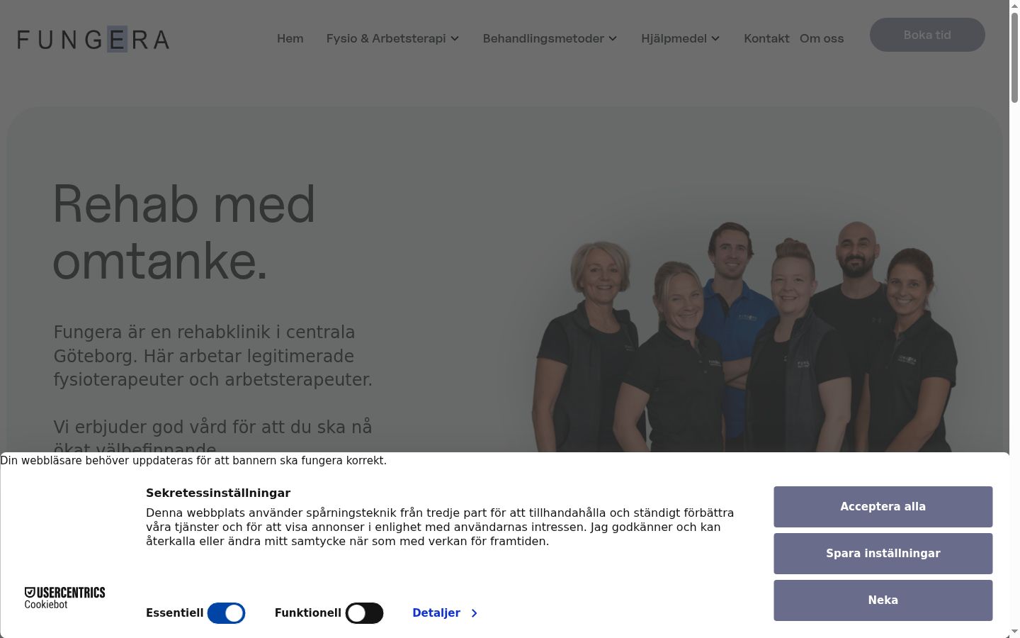Screenshot del banner di consenso mostrato prima di qualsiasi interazione