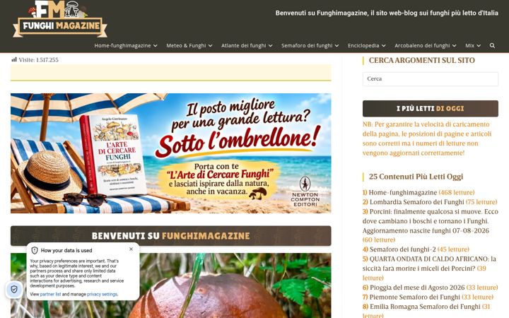 Screenshot of funghimagazine.it