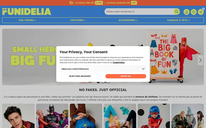 Screenshot του funidelia.be