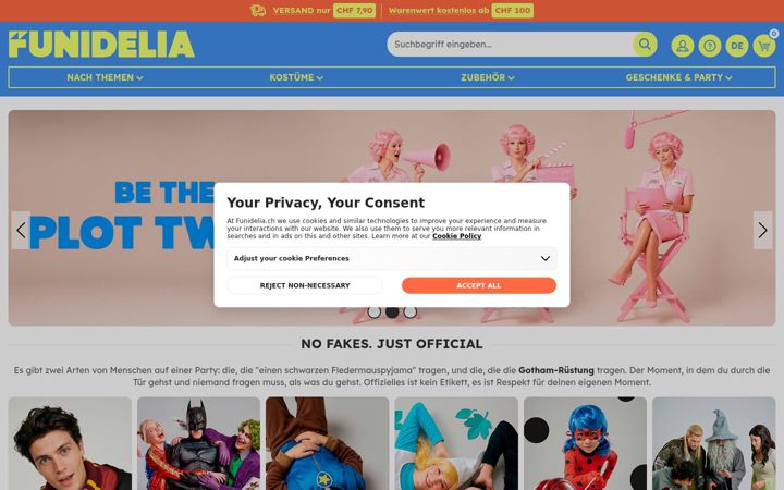 Screenshot of funidelia.ch