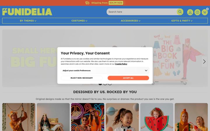 Screenshot of funidelia.co.nz