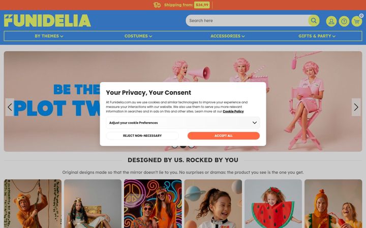 Snímek obrazovky funidelia.com.au