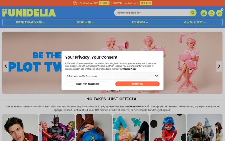Screenshot of funidelia.dk