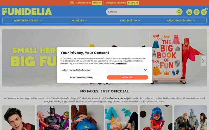 Screenshot of funidelia.hu