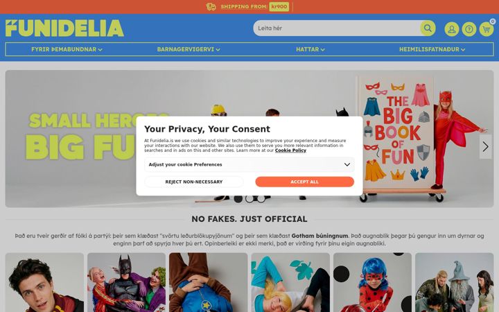 Screenshot of funidelia.is