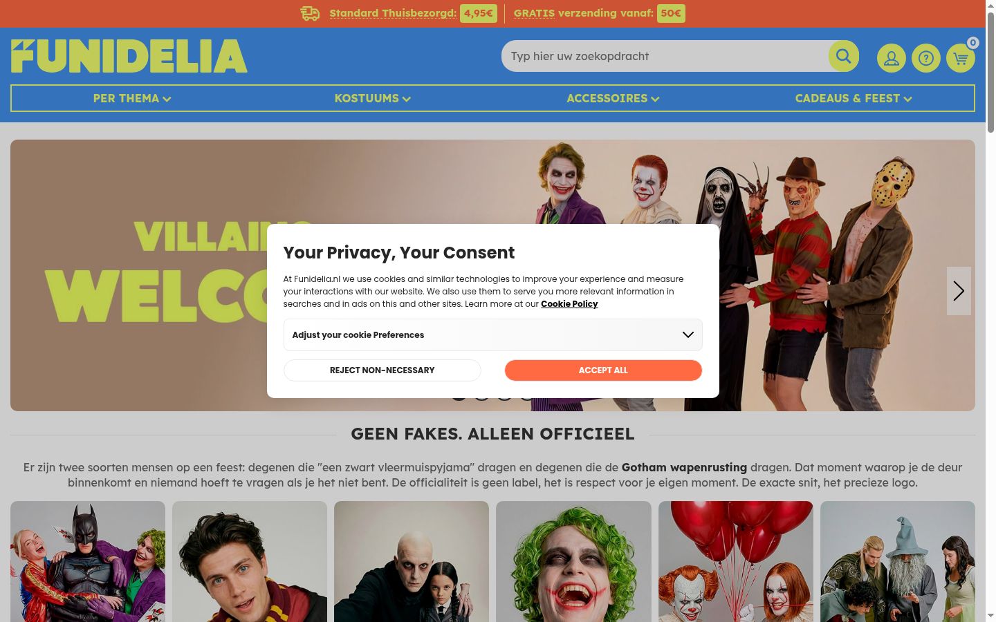Screenshot tal-banner tal-kunsens muri qabel kwalunkwe interazzjoni
