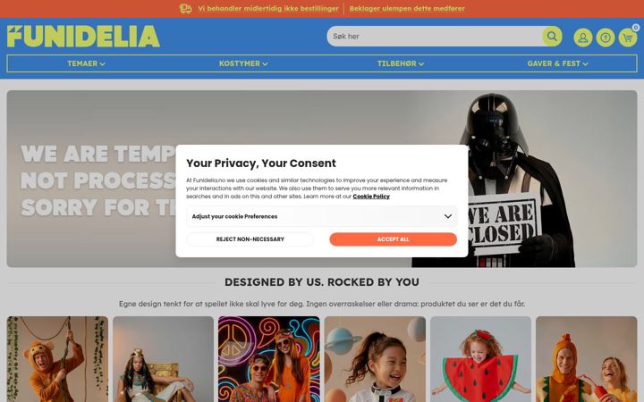 Screenshot of funidelia.no