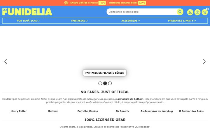 Screenshot of funidelia.pt