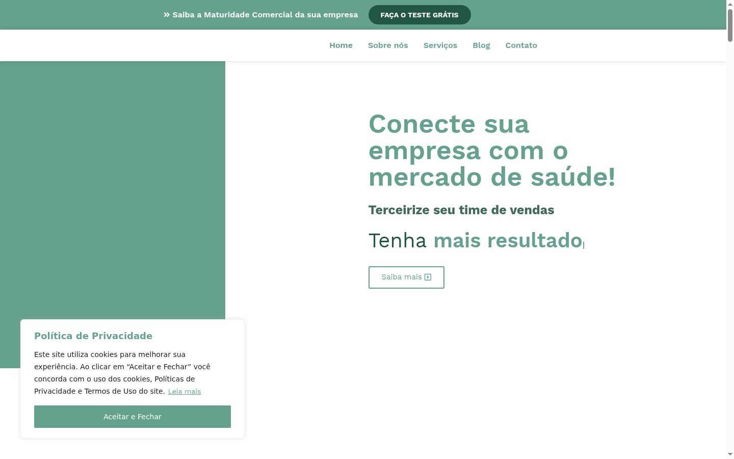 Captura de pantalla del banner de consentimiento mostrado antes de cualquier interacción