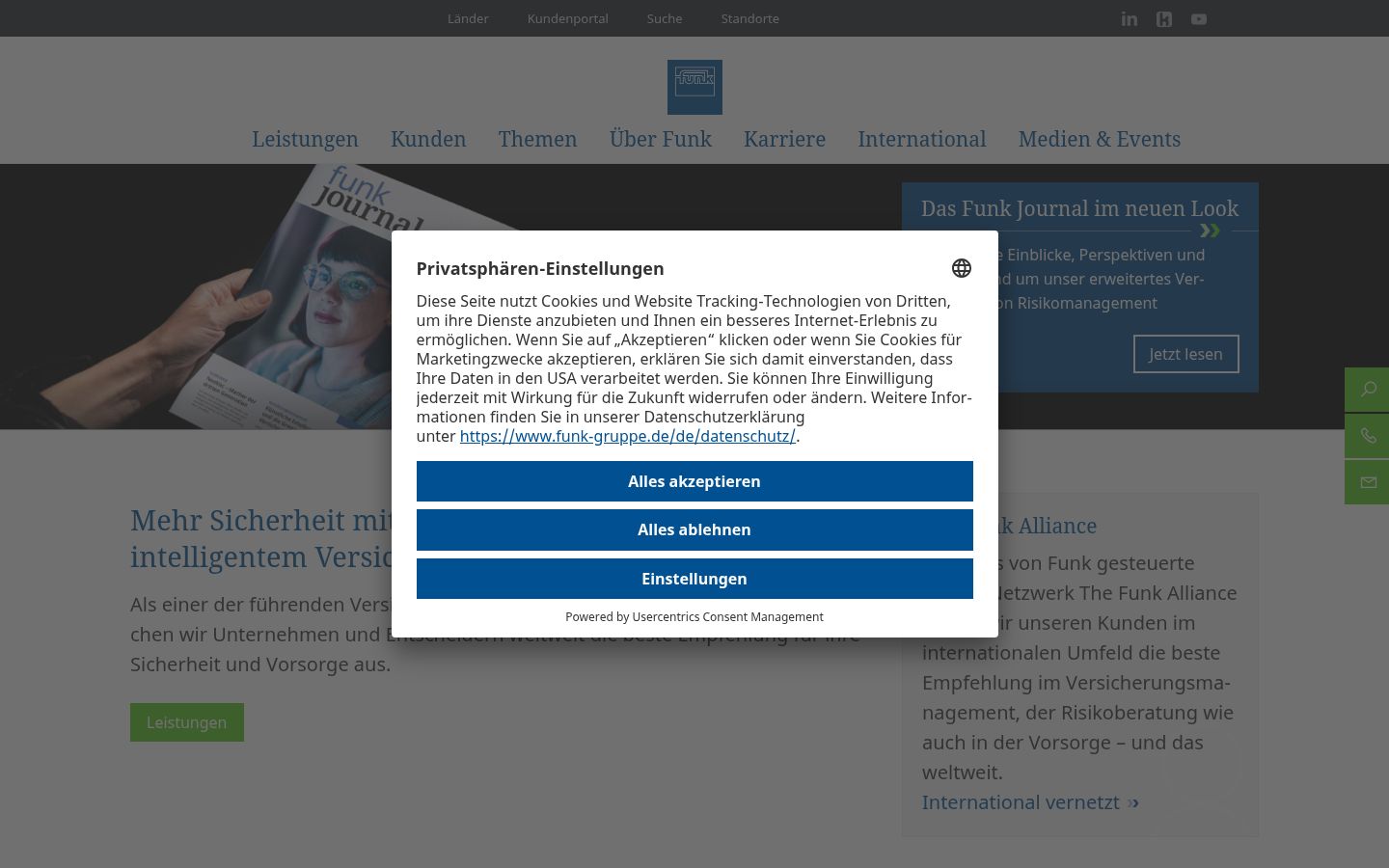 Screenshot of the consent banner shown before any interaction