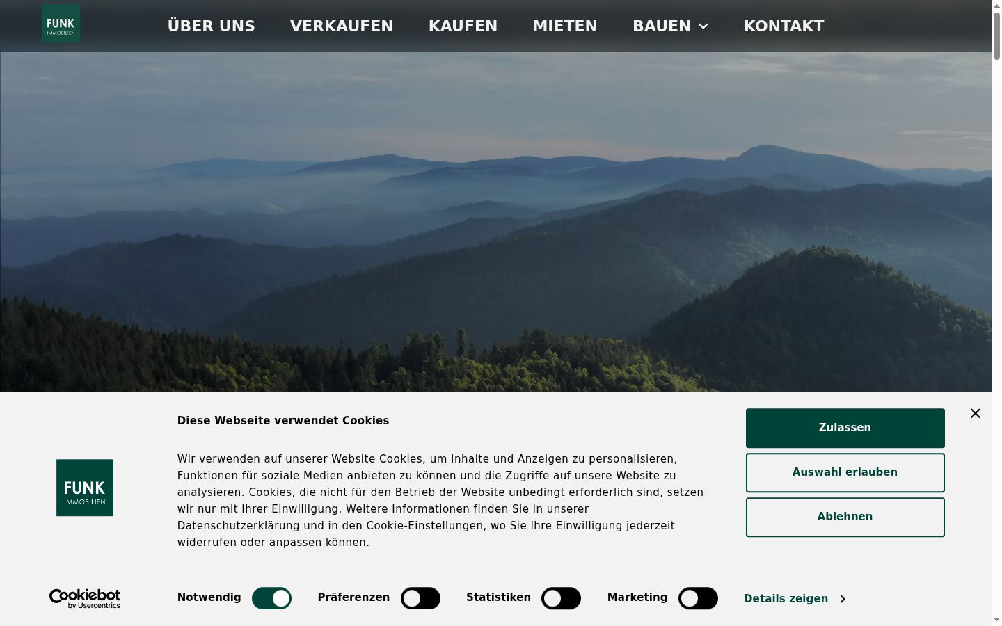 Screenshot of the consent banner shown before any interaction