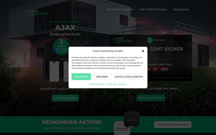 Screenshot of funkalarmanlagen.online