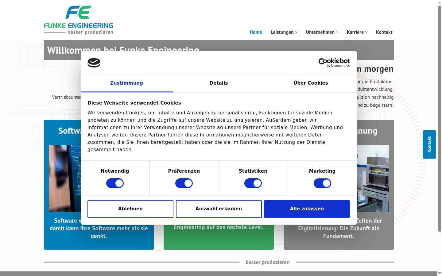 Screenshot of the consent banner shown before any interaction