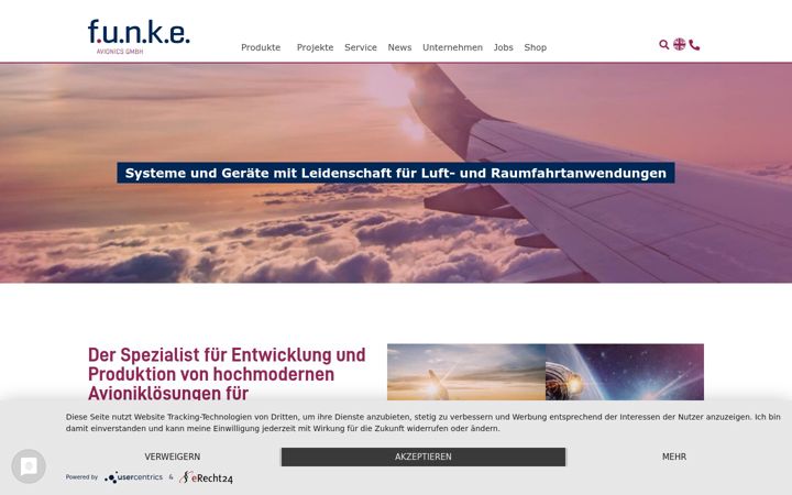 Screenshot of funkeavionics.de