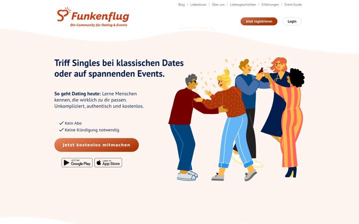 Screenshot of funkenflug.app