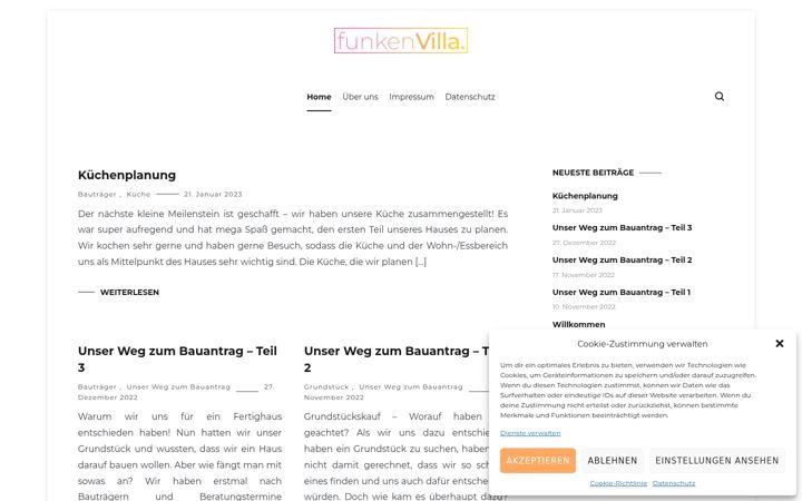 Screenshot of funkenvilla.de