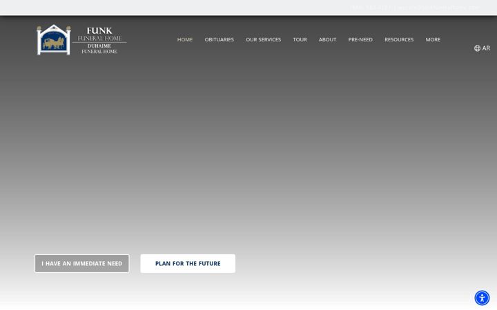 Screenshot of funkfuneralhome.com