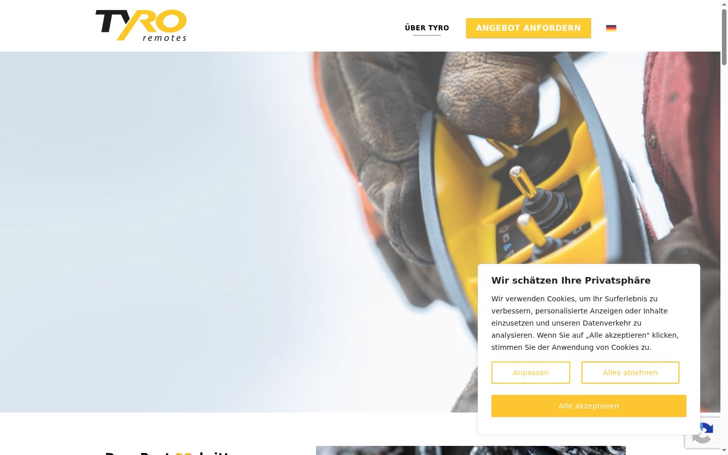 Screenshot of the consent banner shown before any interaction