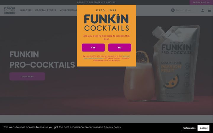 Snimka zaslona za funkincocktailstrade.co.uk