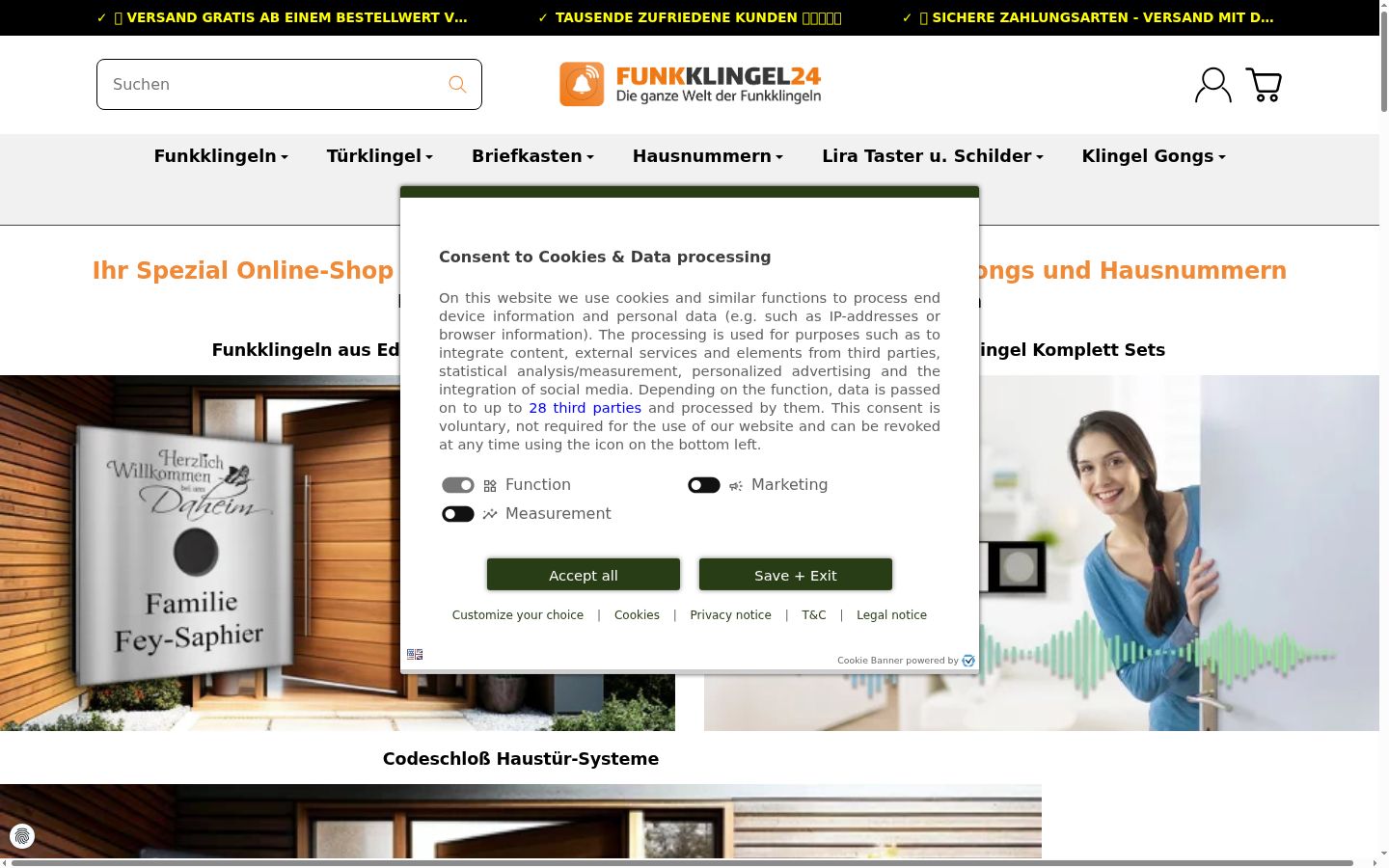 Screenshot of the consent banner shown before any interaction