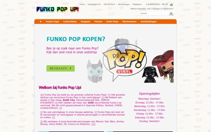 Screenshot of funkopopup.com