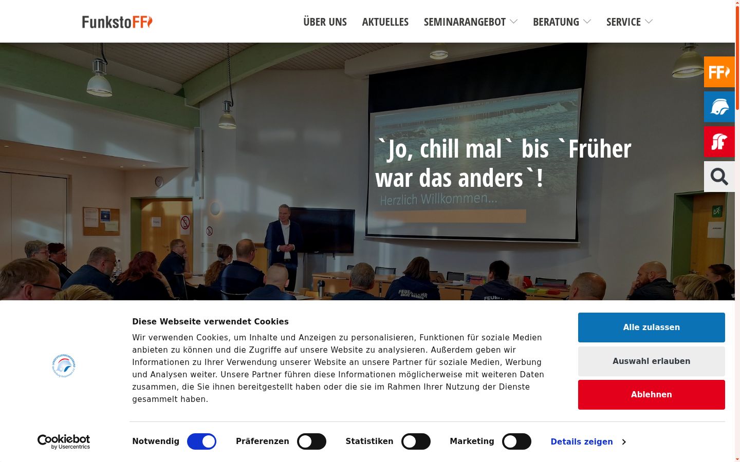 Screenshot of the consent banner shown before any interaction
