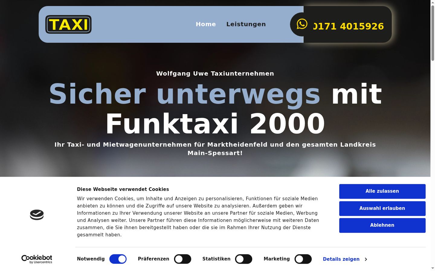 Screenshot of the consent banner shown before any interaction