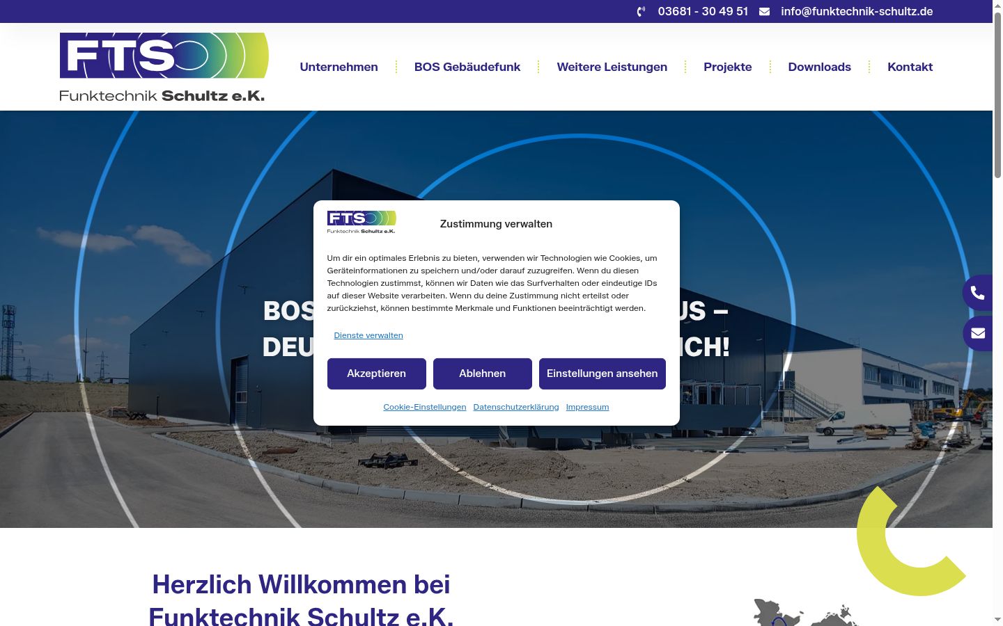 Screenshot of the consent banner shown before any interaction