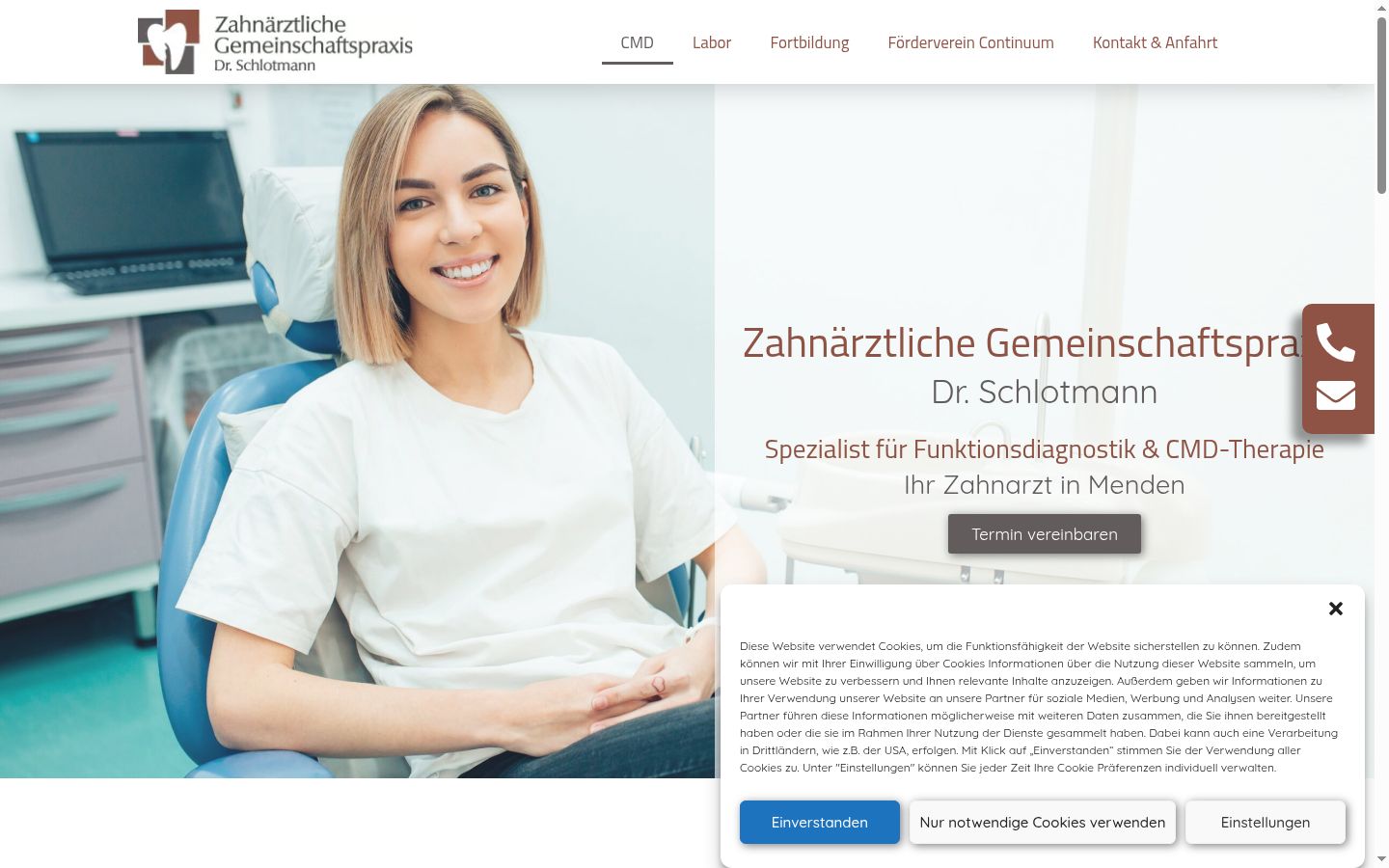 Screenshot of the consent banner shown before any interaction