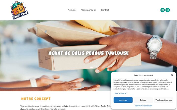 Screenshot of funkycolis.fr