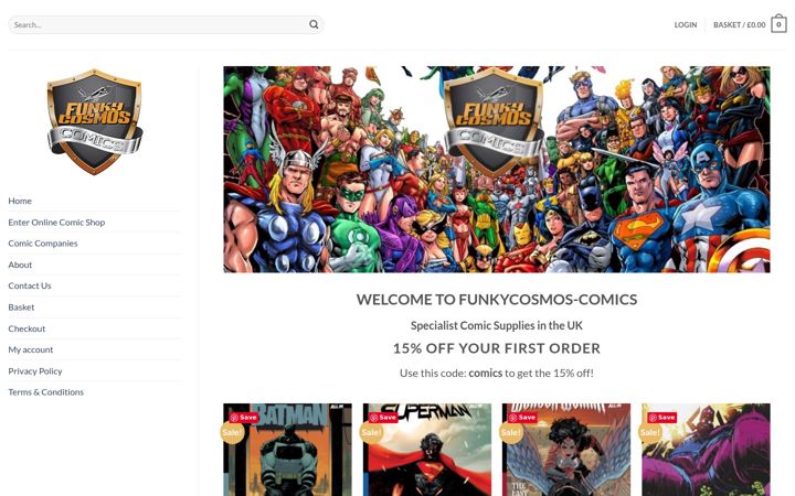 Snimka zaslona za funkycosmos-comics.co.uk