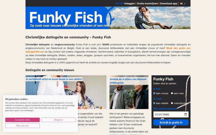 Екранна снимка на funkyfish.nl