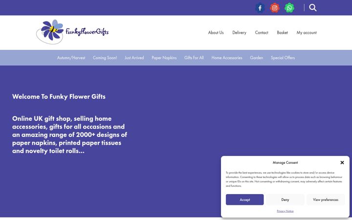 Snimka zaslona za funkyflowergifts.co.uk