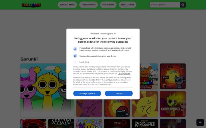 Screenshot of funkygame.io