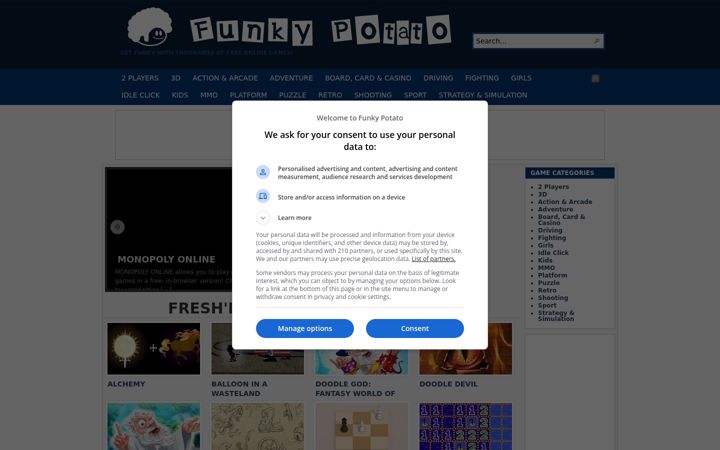 Screenshot of funkypotato.com