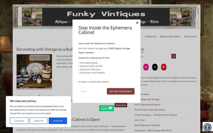 Screenshot of funkyvintiques.com
