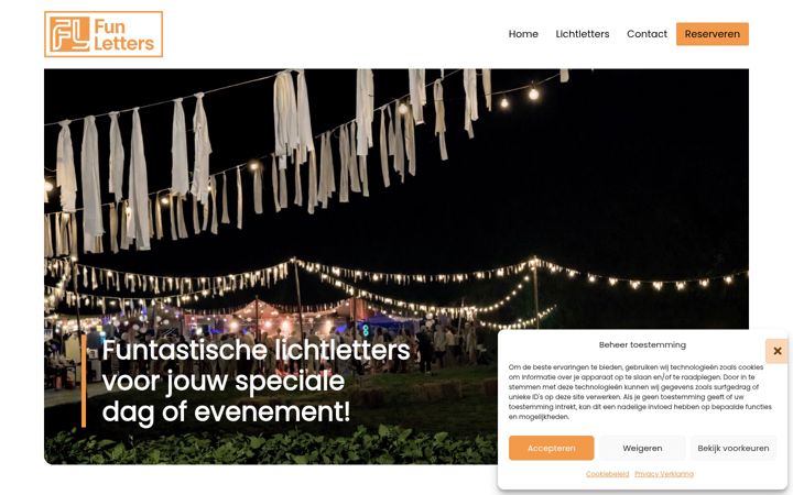 Screenshot of funletters.nl
